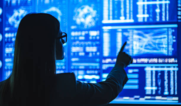 istock The businesswoman working with the sensor display 1096811100