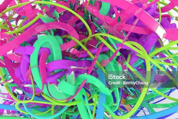Messy String Map Colorful 3d Rendering Decorative Illustrations Cgi Composition Bunch Of ...
