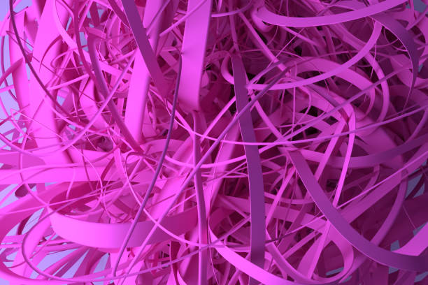 istock Abstract CGI composition, bunch of messy string geometric. Wallpaper for graphic design. Colorful 3D rendering. 1096813060