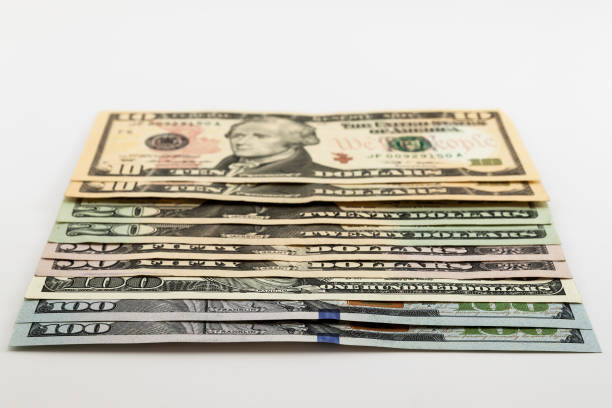 istock US american dollar money bills spread on white background 1096815060
