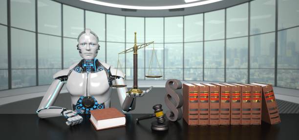 Humanoid Robot Lawyer stock photo