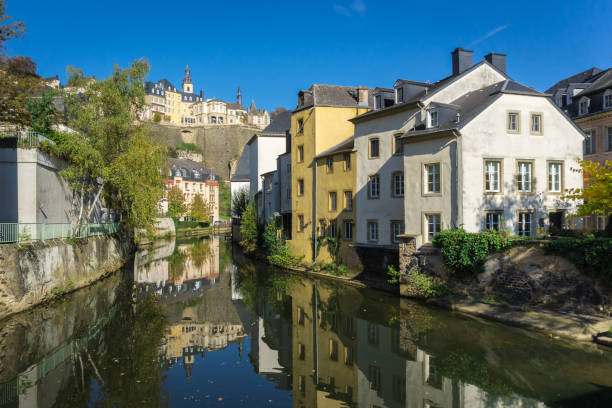 istock Luxembourg downtown city view across Alzette river 1096821390