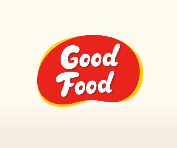Good Food vector inscription Good Food vector inscription. Fast food signboard. Handmade lettering goodfood stock illustrations