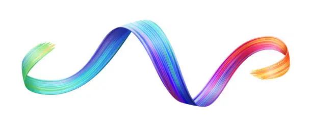 Vector illustration of Abstract wavy brush stroke or colorful smears