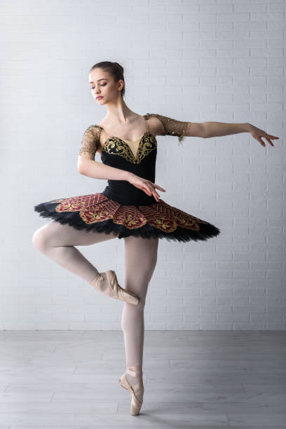istock Beautiful ballerina dancing at ballet dance studio 1096828690