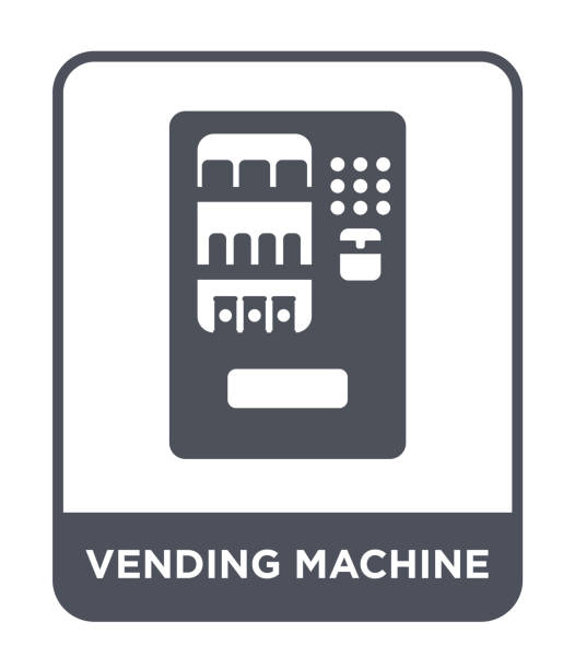 흰색 바탕에 기계 아이콘 벡터, 자판기 유행 가득 호텔 컬렉션에서 아이콘 - vending machine stock illustrations