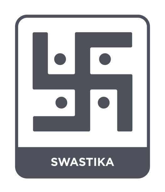 hindu swastika icon vector on white background, swastika trendy filled icons from India and holi collection hindu swastika icon vector on white background, swastika trendy filled icons from India and holi collection nazism stock illustrations