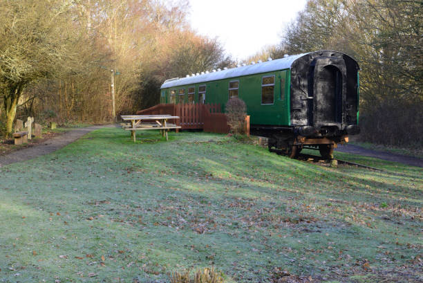 istock old Southern Railway carriage at West Grinstead station 1096848802