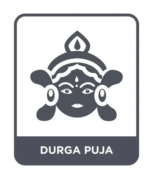 Vector illustration of durga puja icon vector on white background, durga puja trendy filled icons from India and holi collection