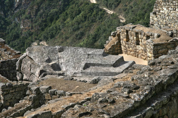 istock Ruins on the Machu Picchu, which shows that ancient Incas often used monolith in architecture 1096854308