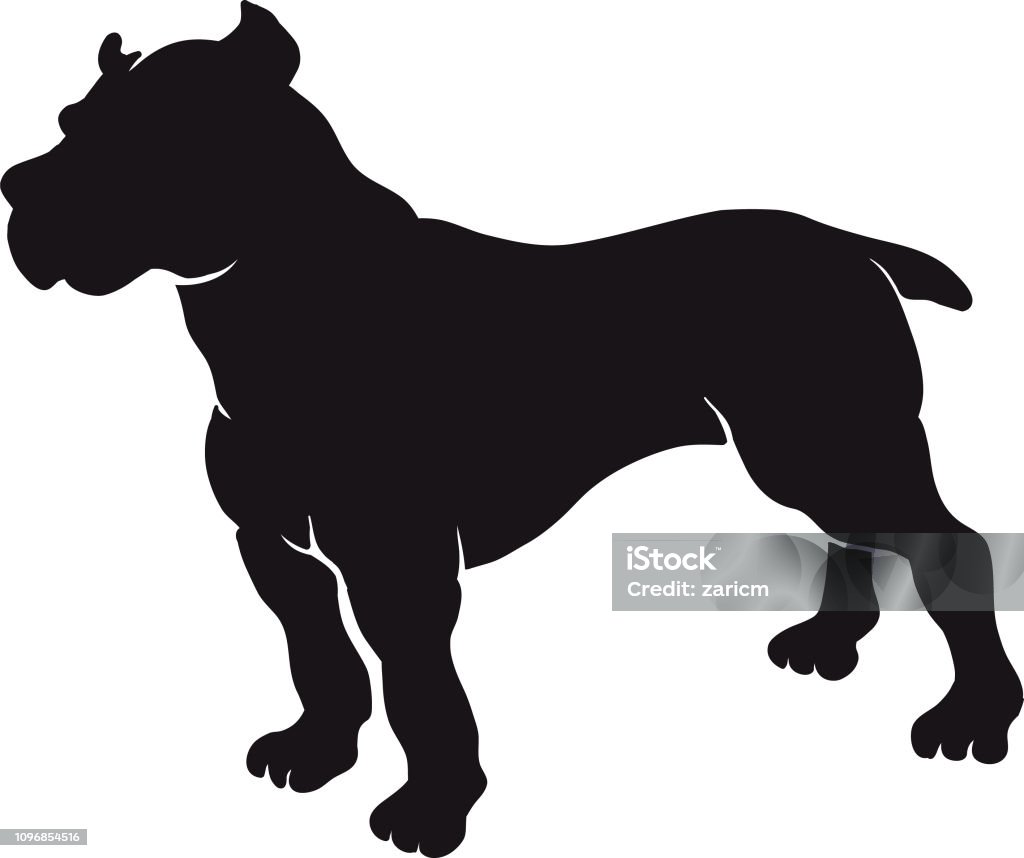 Pitbull Dog . Silhouette Bulldog stock vector