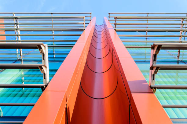 istock A modern style facade of a building against blue sky 1096860302