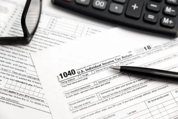 Photo of U.S. Individual income tax return