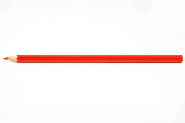 istock Simple sharpened red pencil made of wood on a white background. Isolated. 1096865292