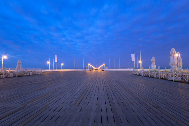 The Sopot pier by Baltic Sea pier at dusk, Poland