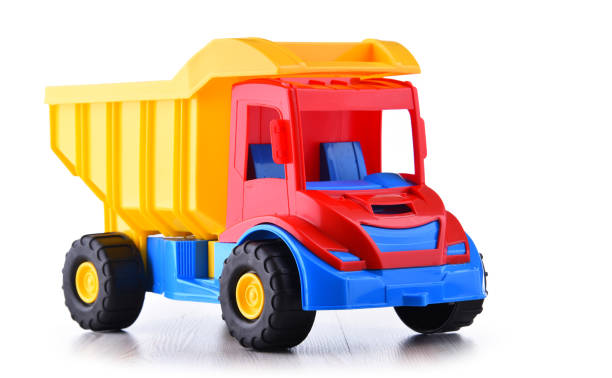 istock Colorful plastic truck toy isolated on white 1096887876