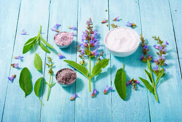 istock Sage herbal plant beauty product cream 1096892512
