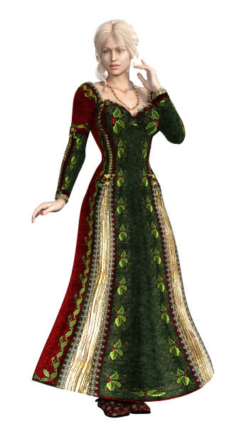 istock 3D illustration beautiful fairy tale princess on white 1096896506