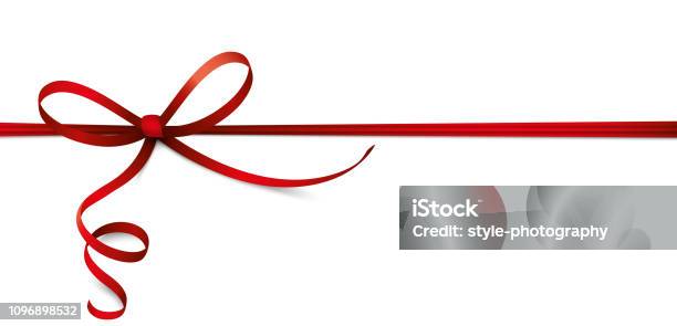 Card Red Thin Ribbon Bow Header Stock Illustration - Download Image Now -  Advertisement, Backgrounds, Brochure - iStock