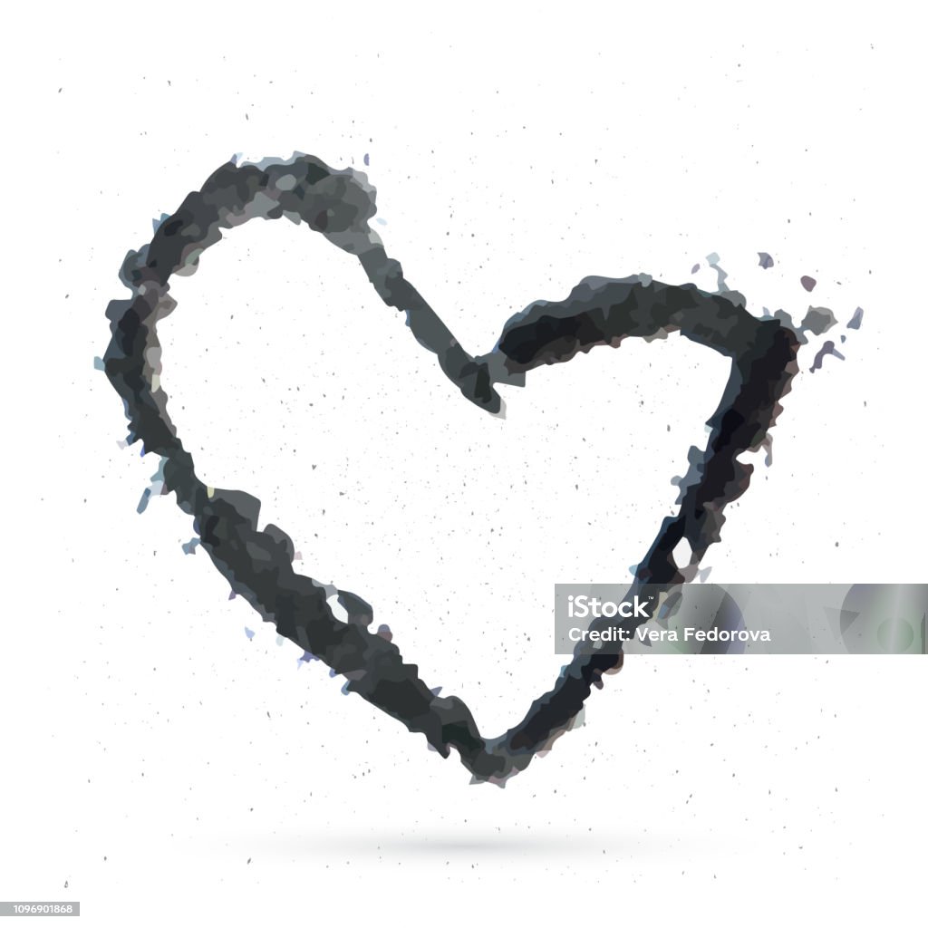 Vẽ Tay Màu Nước Trái Tim Nét Cọ Halftone Kết Cấu Sơn Hình Trái Tim ...