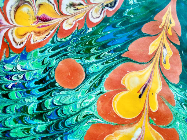 istock Abstract patterns made in the technique of Ebru.Texture or background 1096906608