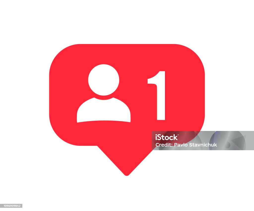 Follower notification icon. Social network 1 follower. Social media user icon. Stories user button sign – stock vector Social Media Followers stock vector