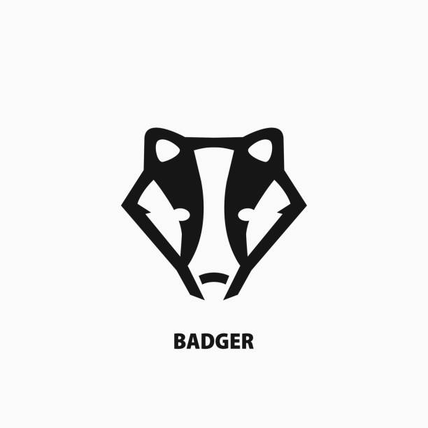Badger head icon. Filled flat sign, solid pictogram isolated on white. Vector illustration. badger stock illustrations