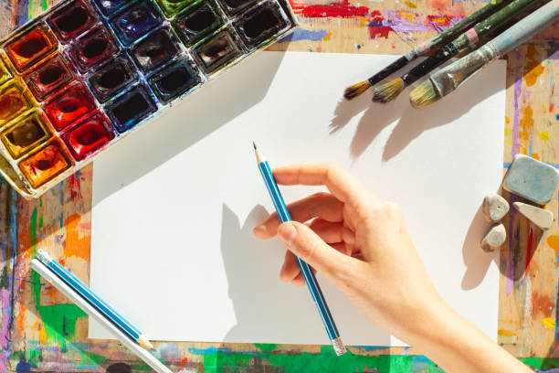 istock Hand drawing with pecil on paper 1096915682