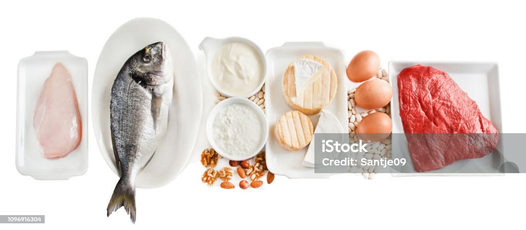 Food Rich In Protein Stock Photo - Download Image Now - Fish, Animal Egg,  Egg - Food - iStock