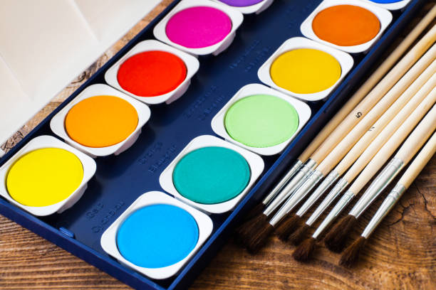 istock Art Painting watercolor and brushes 1096918836