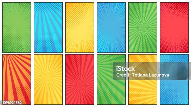 Comic Book Halftone Background Vintage Superheroes Comics Poster Backdrop Halftone Texture And Superhero Vector Backgrounds Stock Illustration - Download Image Now