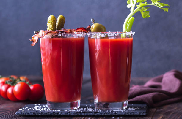 istock Two glasses of Bloody Mary 1096926614
