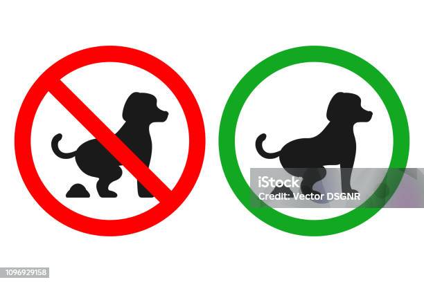 No Dog Fouling Sign Pooping Allowed Sign Vector Stock Illustration - Download Image Now - Dog, Toilet, Animal