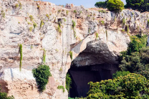 Limestone Cave Ear of Dionysius (Orecchio di Dionisio) with unusual acoustics - Syracuse, Sicily, Italy
