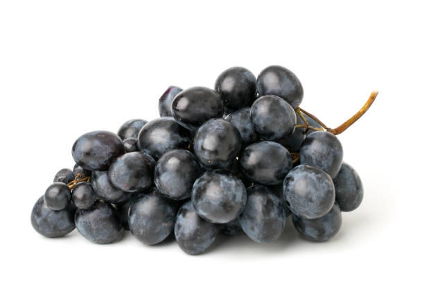 istock Bunch of blue grapes on a white. 1096932078