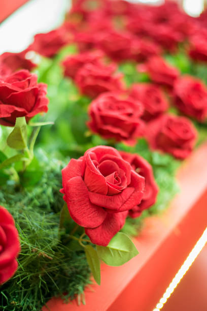 istock Beautiful Decoration artificial red rose flower 1096935918