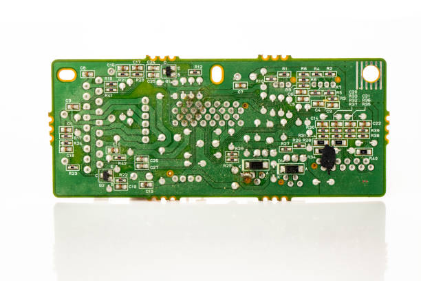 istock Electronic board with electrical components to collect on a white background 1096936382