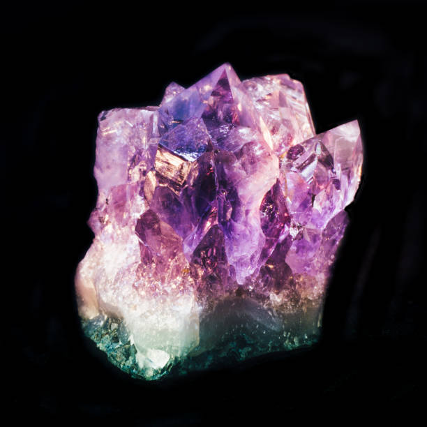istock Small natural druze amethyst on black background 1096938140