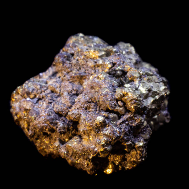 istock Small natural druse of pyrite on a black background 1096938764