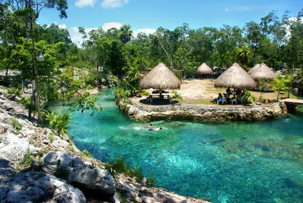 Photo of turquoise cristal water pool (cenote) near Tulum