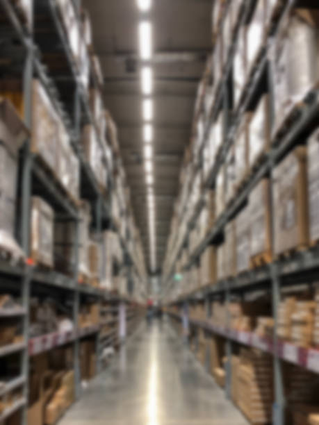 istock Blurred interior of warehouse background 1096949272