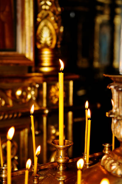istock Candle in the temple. Close-up. 1096950314
