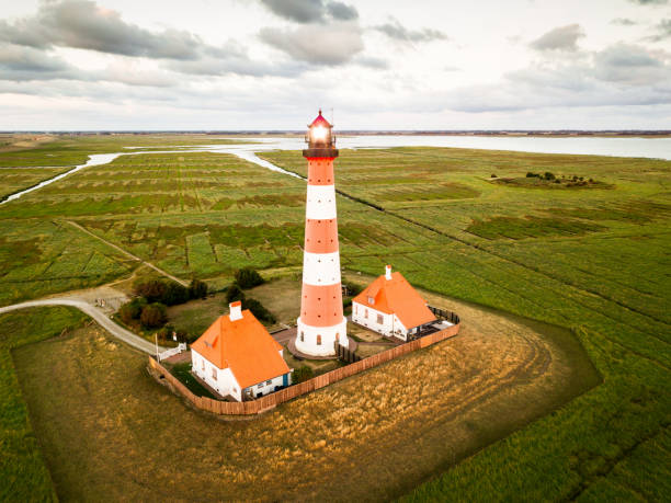istock Aerial View Westerheversand Lighthouse Nordfriesland Germany 1096951698