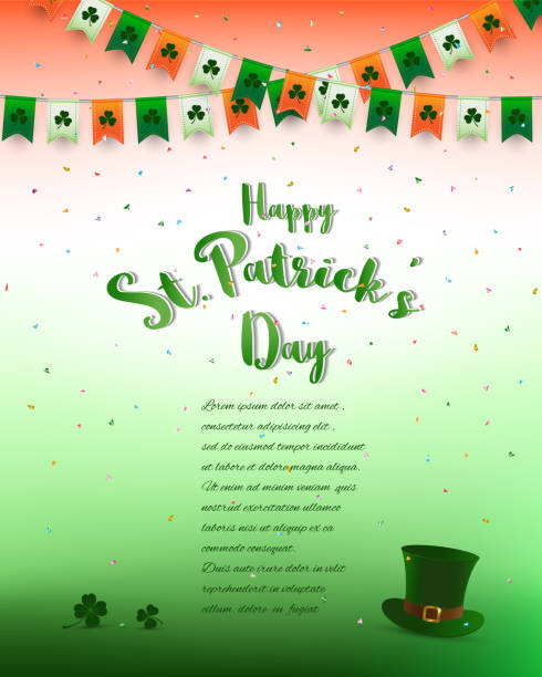 istock St.Patrick's Day background,design with lettering,confetti and bunting in irish colors 1096951868
