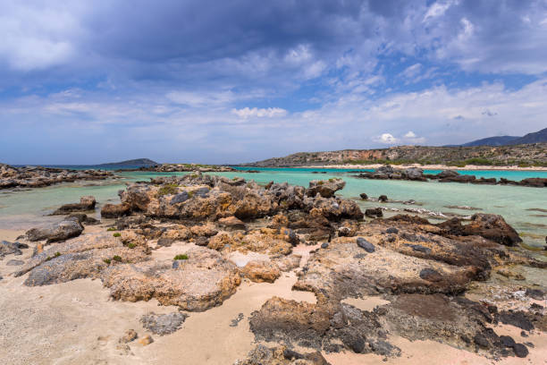istock Elafonissi beach with pink sand on Crete 1096952642