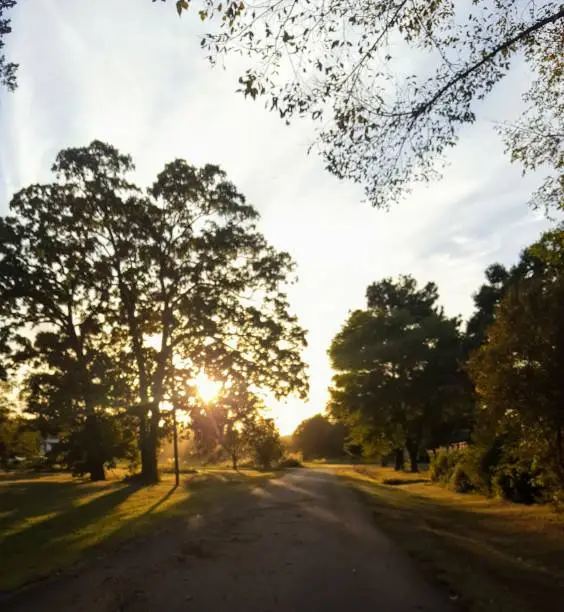 Sun about to set while walking around my home town.