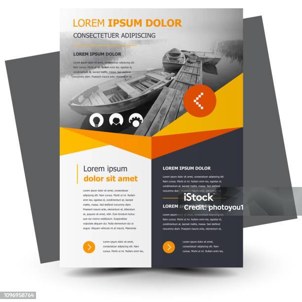 Flyer Brochure Design Business Flyer Size A4 Template Creative Leaflet Trend Cover Yellow Color Stock Illustration - Download Image Now