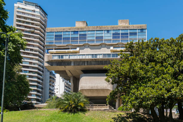 The National Library building (Biblioteca Nacional) in France Square (Plaza Francia), Recoleta District at Buenos Aires, Argentina.
