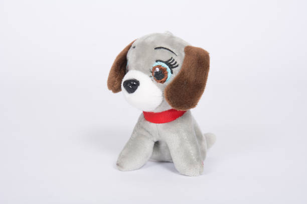istock Soft toy dog with brown ears on a white background 1096963484