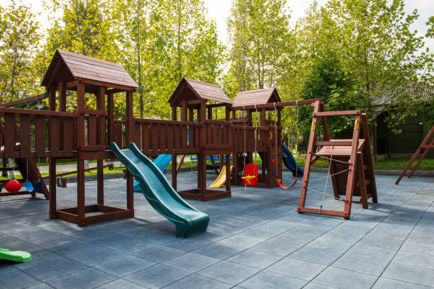 istock Plastic children playground without children 1096964600